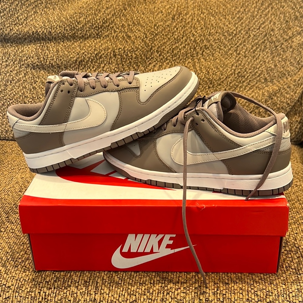 NEW, NEVER WORN NIKE LOW DUNKS “MOON FOSSIL”